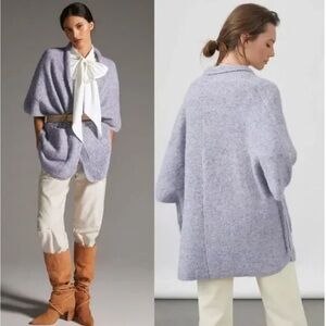 Anthropologie Boucle Knit Kimono Sweater Cardigan Oversized Cocoon ONE Size NEW